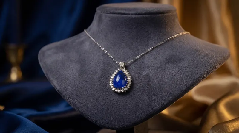 Styled campaign image of the blue pendant